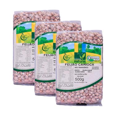 Imagem de Kit 3X: Feijão Carioca Orgânico Coopernatural 500g