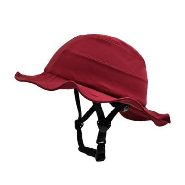 Imagem de menolana Boné para capacete de bicicleta, chapéu de surfe, aba larga, moderno, tipo chapéu para ciclista, para mulheres, unissex, ciclismo, deslocamento diário, Red L