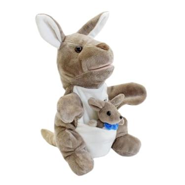 Imagem de MERIGLARE Conjunto de animais para mãe e bebê, fantoche de mão com boca móvel, brinquedos de pelúcia divertidos para crianças e adultos que contam histórias, Gravata Borboleta Azul