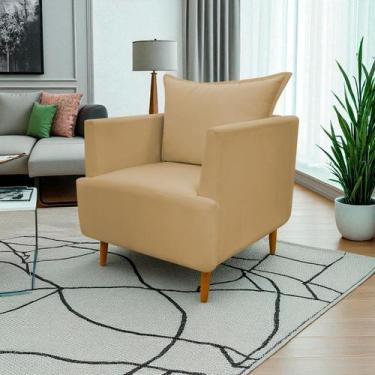 Imagem de Poltrona Decorativa Para Sala Recepção Escritório Consultório Reforçad