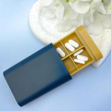 Imagem de Organizador de comprimidos de viagem, 6 compartimentos, estojo portátil para pílulas, à prova d'água, pequeno, remédios, vitaminas, óleo de peixe, suplementos, recipiente