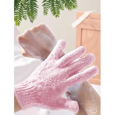 Imagem de 1 par de luvas esfoliantes – esfoliantes corporais de grau spa para limpeza profunda, remoção de pele morta e escovação a seco – Chuveiro