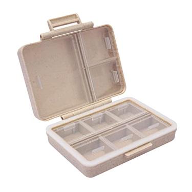 Imagem de Caixa organizadora de comprimidos de viagem com 9 compartimentos, pequena para bolsa, estojo de comprimidos para uso diário, portátil, à prova de umidade, para medicamentos, suporte de vitaminas