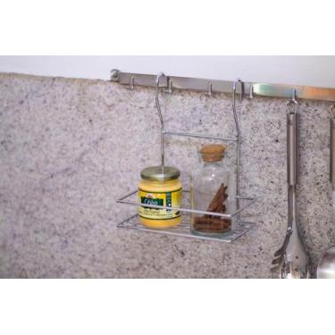 Imagem de Kit Suporte Cozinha Condimento com Barra e ganchos de metal - Maxime U