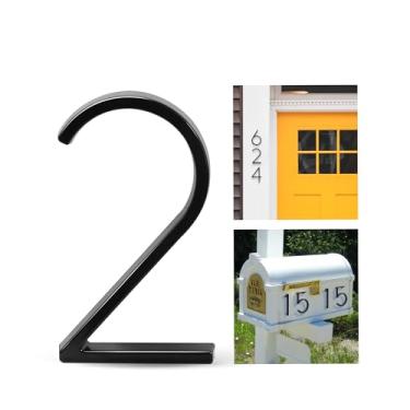 Imagem de Número de casa de 12,7 cm - Número de endereço de metal flutuante de liga de zinco à prova d'água com kits - Placas de endereço para decoração de casa, caixa de correio, quintal, portão de garagem e