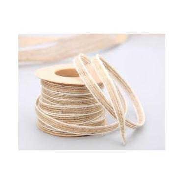 Imagem de Fita Hessiana de juta vintage de 10 m/rolo com renda rústica decoração de festa de casamento Natal faça você mesmo artesanato embalagem de presente (cáqui)