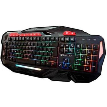 Imagem de Teclado Gamer Hayom, Semi Mecânico, Led, Multimídia, Pc Computador Br, Cor:preto