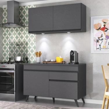 Imagem de Armário De Cozinha Compacta 2 Peças Up Preto - MULTIMOVEIS