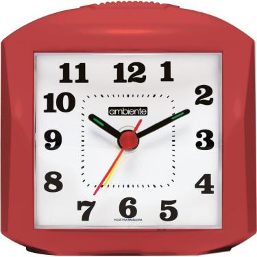 Imagem de Despertador Quartz Ambiente Ref: 1601-044 Vermelho Retangular