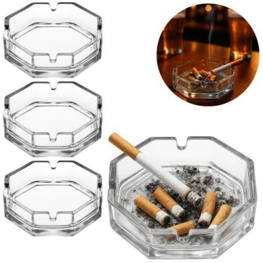 Imagem de 3 Cinzeiros de Vidro P/ Mesa de Bar e Utilidades Domésticas - Freecom