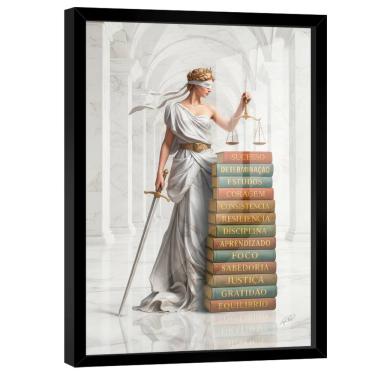 Imagem de Quadro Decorativo Deusa da Justiça Livros