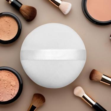 Imagem de Puff de veludo redondo grande de 10,5 cm (acabamento luxuoso, para pó solto/prensado)