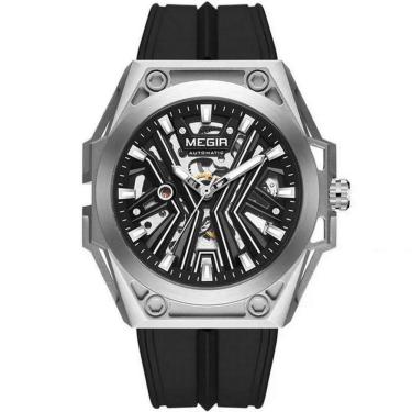 Imagem de Relógio Masculino Automático Esportivo Pulseira De Silicone Impermeavel Preto