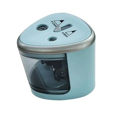 Imagem de Apontador de Lápis Elétrico, Furos Duplos Amplamente Utilizados, Apontador de Lápis Colorido Portátil Eficiente, Seguro para Uso, Parada Automática para Escola Em Sala de Aula