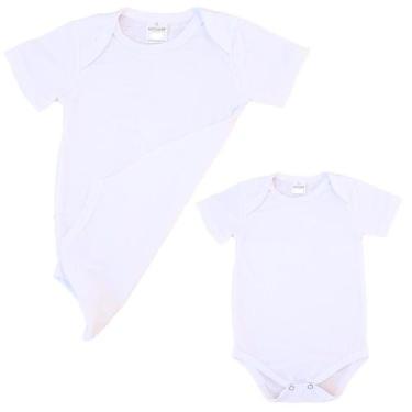 Imagem de Kit Body Infantil Branco Manga Curta Sublimação RN a G - Conforto e Es