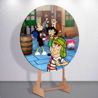 Imagem de Painel Redondo Festa Infantil Capa Menino da Vila com Barril Grande e 