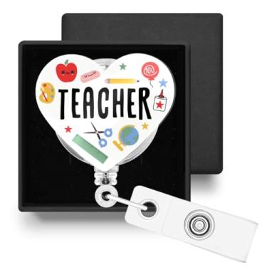 Imagem de Lindo porta-crachá retrátil com clipe jacaré, porta-crachá retrátil com clipe jacaré, presentes para futuros professores, professores