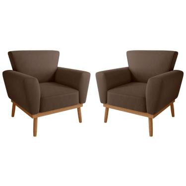 Imagem de Conjunto Poltrona Para Sala De Recepção Viana Inca Marrom