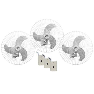 Imagem de Ventilador De Parede Vent New 60Cm Bivolt 200W Branco 3 Unid
