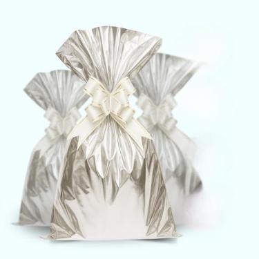 Imagem de Sacola de Presente, Embalagem Saco para Presente + Laço Mágico C/ 50unid(24X24)