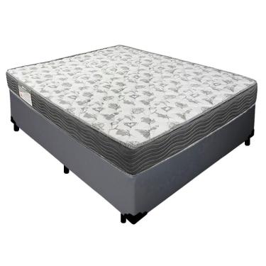 Imagem de Cama Box Casal Sintético + Colchão De Espuma D33 - Sereneprime - 138cm Cinza