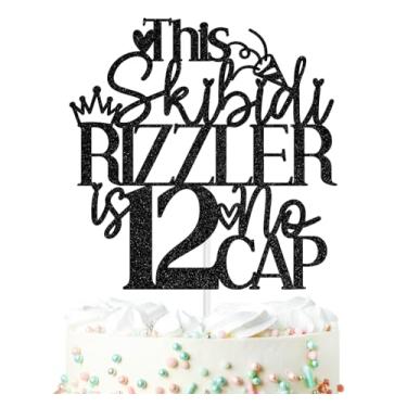 Imagem de This Skibidi Rizzler is 12 No Cap Cake Topper, Bruh I'm 12, Official Pre-teen, Twelve, Happy 12th Birthday Party Decorations Supplies for Boy Girl