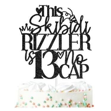 Imagem de This Skibidi Rizzler is 13 No Cap Cake Topper, Bruh I'm 13, Official Teenager, Thirteen, Happy 13th Birthday Party Decorations Supplies for Boy Gir