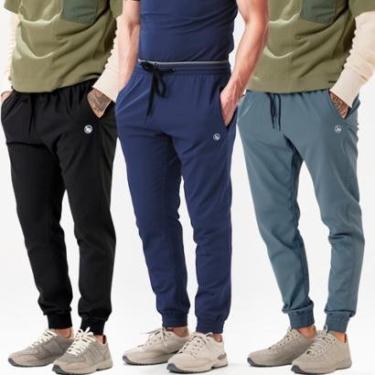 Imagem de Kit 3un Calça Jogger Slim Fit Masculina Tecido com Elastano Estilo Casual-Masculino
