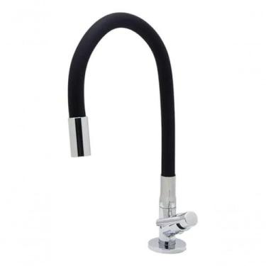 Imagem de Torneira Cozinha Mesa Bancada Tubo Flexível Color Preto 1/4 De Volta C