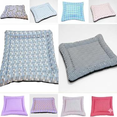 Imagem de Colchonete Pet Quality Impermeável para Cães, Tricoline 100% Algodão, Lavável, Retangular (Azul Royal Balão, Médio)