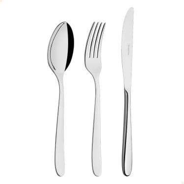 Imagem de Faqueiro Tramontina Cannes em Aço Inox Facas de Mesa Forjadas Estojo de Madeira 76 Peças 66979300