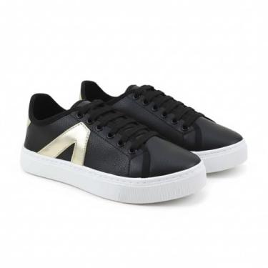 Imagem de Tênis Feminino Confortável Casual com Solado Micro Expandido e Design Leve (Preto, BR, Adulto, Numérico, 33)