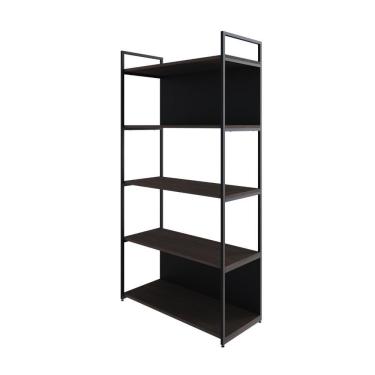 Imagem de Estante C/05 Prateleiras 152x80x33cm C/fundo Yon Terracota/est.preta Terracota/est.preta