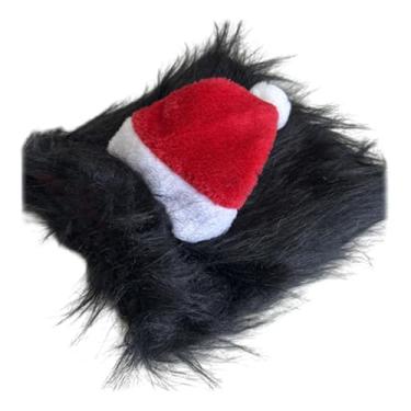 Imagem de Stgfyxgs Gorro de Papai Noel para Cachorro, de Pelúcia, Quentinho E Fofo, para Cães E Gatos, Natal, Black L