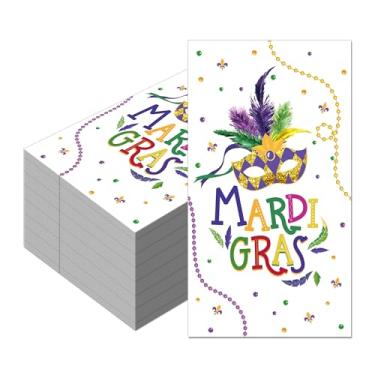 Imagem de Guardanapo de papel de carnaval 40 peças, máscara de baile de máscaras de carnaval, guardanapos de festa, guardanapos de papel com tema de máscara de Nova Orleans, guardanapos de papel descartáveis de