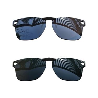 Imagem de MYCOURAG 2 pares de lentes polarizadas com proteção UV para óculos de sol Ray-Ban Meta Wayfarer RW4006-50-22 – Preto sólido + titânio