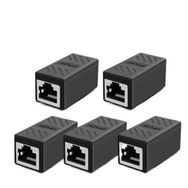 Imagem de Acopladores RJ45 5/10/20/30 peças para conectores de extensão de cabo Cat7/Cat6/Cat5e/Cat5 (5 peças)