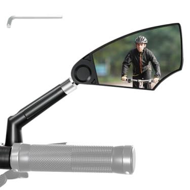 Imagem de Espelho lateral para ciclismo | Óculos retrovisores de equitação | Acessórios de ciclismo portáteis de vidro à prova de choque para passeios em estrada, deslocamento, corrida, segurança, mountain bike