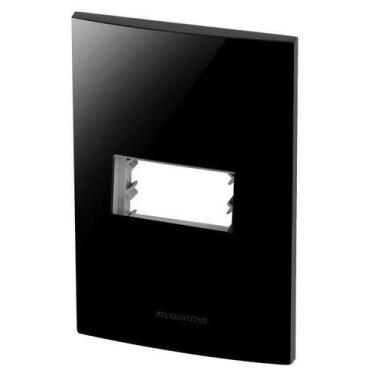 Imagem de Placa 1 Módulo + Suporte 4X2 - Inova Black Piano - 85526 - Alumbra