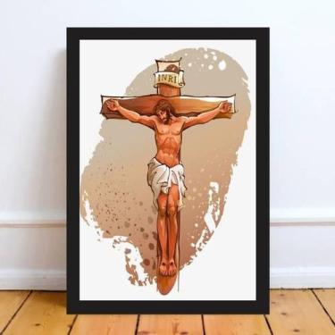 Imagem de Quadro Decorativo Jesus Cruxificado 33X24Cm - Quadros On-Line