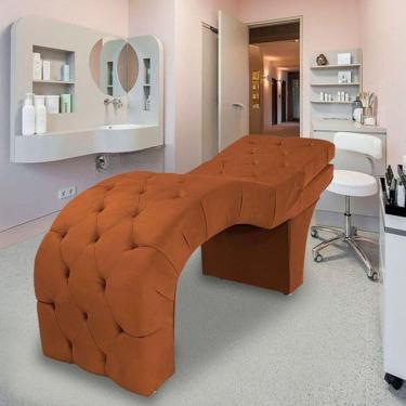 Imagem de Maca Estética Estofada Reclinável Ergonômica Suede Eliana Cor:terracota