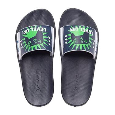 Imagem de Chinelo Slide Infantil Grendene Rider Speed Preto/Verde - 30