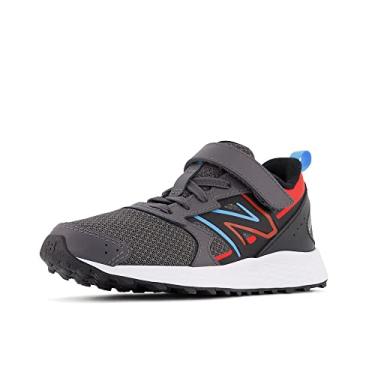 Imagem de New Balance Tênis de corrida infantil Fresh Foam 650 V1 Hook and Loop, Ímã/Neo Flame/céu vibrante, 4 Wide Infant