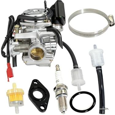 Imagem de GY6 Carburador de 150 cc para motores de 4 tempos GY6 125cc 150 cc com estrangulamento elétrico motocicleta scooter ciclomotor ATV Go Kart Part 24 mm Carb QMJ/QMI157 QMJ/QMI152
