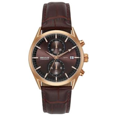 Imagem de Relógio Seculus Cronógrafo 77307gpsvrc3 Vidro Abaulado Couro Rosé