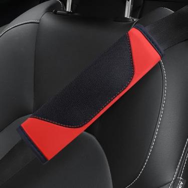 Imagem de Hbxdeco 2 peças de capa de cinto de segurança de carro, capas de cinto de segurança de malha macia e couro para carros, protetor de almofada de cinto de segurança automotivo, capas de alça de ombro