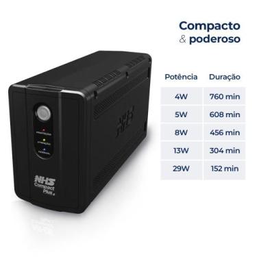 Imagem de Nobreak NHS Compact Plus 4 90.D1.B01500 Entrada Bivolt Saída 120V (150