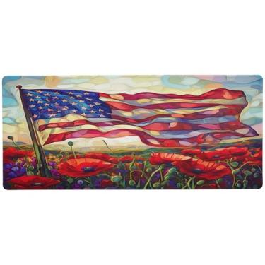 Imagem de SEHANY Tapete de mouse grande bandeira americana 80 x 30 cm antiderrapante para jogos com base de borracha de 3 mm de espessura, protetor de mesa para laptop, mesa para jogadores, desktop, escritório