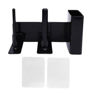 Imagem de AUNMAS Organizador de Copos para Máquina de Raspadinha FS299 FS300 FS301, Suporte 3 Em 1 Montado Lateralmente para Canudos de Tampas de Copos, Com Design Inclinado de 35 Graus, Material (Preta)