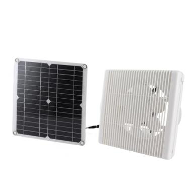 Imagem de Acouto Ventilador Solar de Alta Eficiência 12W, Exaustor Alimentado por Painel Solar Monocristalino, Estufa, Exterior e Camping - Sem Fio, Multifuncional Com Bateria Reserva, Forte, 12V